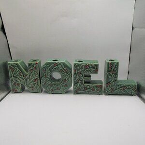 Lipper & Mann Creations Ceramic NOEL Candle Holders